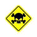 Danger Poison sign yellow. Attention toxic hazard. Warning sign