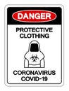 Danger Protective Clothing Coronavirus Covid-19 Symbol Sign, Vector Illustration, Isolate On White Background Label. EPS10 Royalty Free Stock Photo