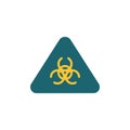 Danger radiation sign flat icon