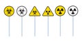 Danger radiation toxic icon. vector illustration