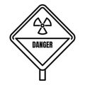 Danger radiation zone icon, outline style