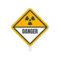 Danger radiation zone sign icon flat isolated vector Royalty Free Stock Photo