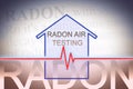 The danger of radon gas in our homes - concept image with check-up chart about radon level testing Royalty Free Stock Photo