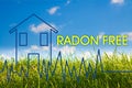 The danger of radon gas in our homes - Radon free concept image with check-up graph about radon air testing