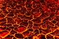 Danger red lava crack background