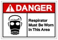 Danger Respirator Must Be Worn In This Area Symbol Sign, Vector Illustration, Isolate On White Background Label. EPS10 Royalty Free Stock Photo