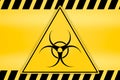Danger ribbon and sign Attention biohazard and falling warning signs Caution tape restricted access safety and hazard stripes Royalty Free Stock Photo