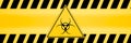 Danger ribbon and sign Attention biohazard and falling warning signs Caution tape restricted access safety and hazard stripes Royalty Free Stock Photo