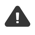 Danger risk caution road sign or alert attention triangle icon with exclamation mark blank and white vector flat cartoon Royalty Free Stock Photo