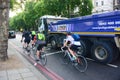 Danger and risk in cycle lanes Royalty Free Stock Photo