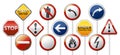 Danger road board mix collection Royalty Free Stock Photo