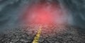 Danger on the road concept of uncertainty and obscurity of future Royalty Free Stock Photo