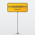 Danger road sign. Vector illustration