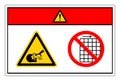 Danger Rotating Wheels Do Not Remove Guard Symbol Sign, Vector Illustration, Isolate On White Background Label .EPS10