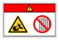 Danger Rotating Wheels Do Not Remove Guard Symbol Sign, Vector Illustration, Isolate On White Background Label .EPS10