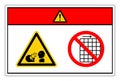 Danger Rotating Wheels Do Not Remove Guard Symbol Sign, Vector Illustration, Isolate On White Background Label .EPS10