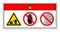 Danger Rotating Wheels Do Not Touch and Do Not Remove Guard Symbol Sign