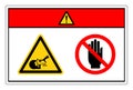 Danger Rotating Wheels Do Not Touch Symbol Sign, Vector Illustration, Isolate On White Background Label. EPS10