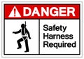 Danger Safety Harness Required Symbol Sign, Vector Illustration, Isolate On White Background Label. EPS10 Royalty Free Stock Photo