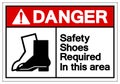 Danger Safety Shoes Required In This Area Symbol Sign, Vector Illustration, Isolate On White Background Label. EPS10 Royalty Free Stock Photo