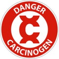 Danger Select Carcinogen Label On White Background