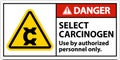 Danger Select Carcinogen Label On White Background