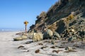 Danger sign on the beach Royalty Free Stock Photo