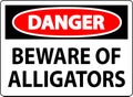 Danger Sign Beware Of Alligators Royalty Free Stock Photo