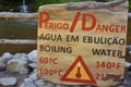 Danger sign of boiling water Royalty Free Stock Photo