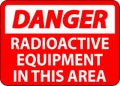 Danger Sign Caution Radioactive Equipment In This Area