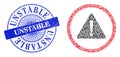 Distress Unstable Stamp Seal and Triangle Danger Sign Mosaic