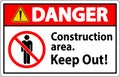 Danger Sign Construction Area - Keep Out Royalty Free Stock Photo