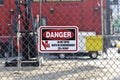 Danger sign on construction site Royalty Free Stock Photo
