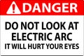 Danger Sign Do Not Look At The Electric Arc It Will Hurt Your Eyes