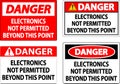 Danger Sign Electronics Not Permitted Beyond This Point Royalty Free Stock Photo