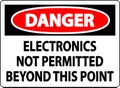 Danger Sign Electronics Not Permitted Beyond This Point Royalty Free Stock Photo