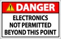 Danger Sign Electronics Not Permitted Beyond This Point Royalty Free Stock Photo