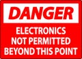 Danger Sign Electronics Not Permitted Beyond This Point Royalty Free Stock Photo