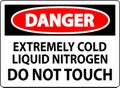 Danger Sign Extremely Cold Liquid Nitrogen Do Not Touch