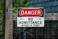 Danger sign on a wire fence Royalty Free Stock Photo