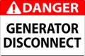 Danger Sign Generator Disconnect Royalty Free Stock Photo