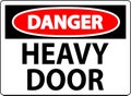 Danger Sign, Heavy Door Royalty Free Stock Photo