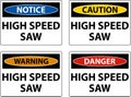 Danger Sign High Speed Saw On White Background Royalty Free Stock Photo