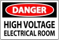 Danger Sign High Voltage - Electrical Room