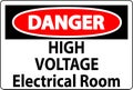 Danger Sign High Voltage - Electrical Room