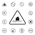 danger sign of house flooding icon. Detailed set of Warning signs icons. Premium quality graphic design sign. One of the collectio Royalty Free Stock Photo