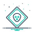 Mix icon for Danger Sign, danger and peril Royalty Free Stock Photo