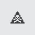 Danger sign icon in a flat design in black color. Vector illustration eps10 Royalty Free Stock Photo