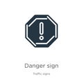 Danger sign icon vector. Trendy flat danger sign icon from traffic signs collection isolated on white background. Vector Royalty Free Stock Photo