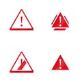 Danger sign icon on white background, vector illustration